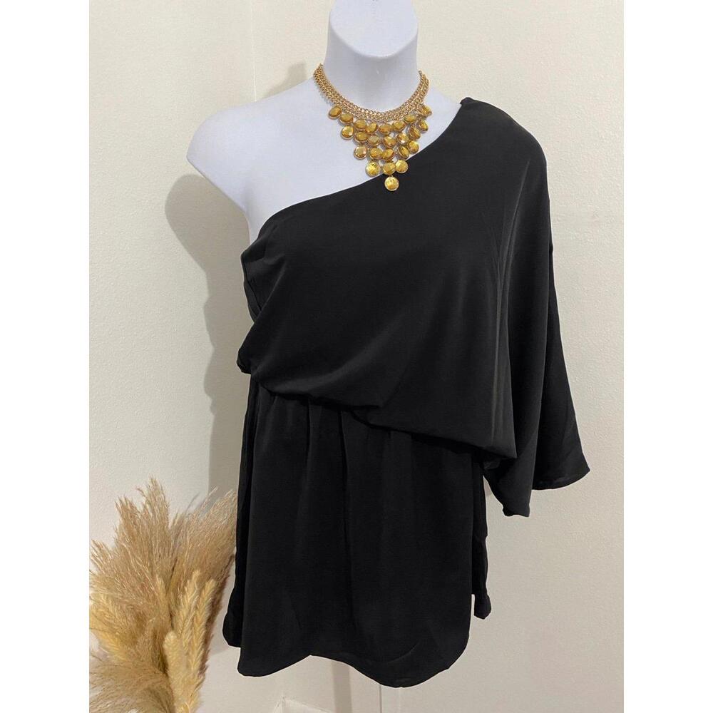 One-Shoulder Black Dress - Large- New (0029)